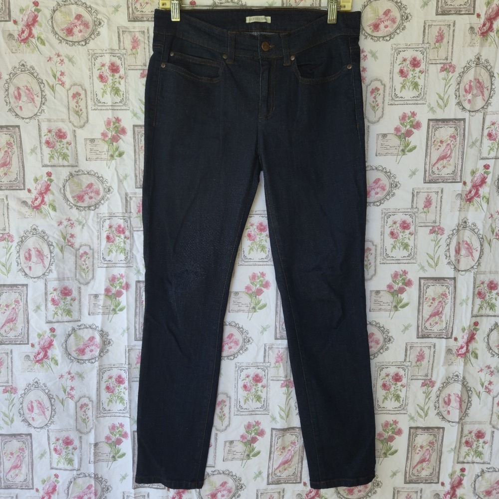 Eileen Fisher Women's Size 6 Dark Wash Organic Cotton Stretch Straight Leg Jeans